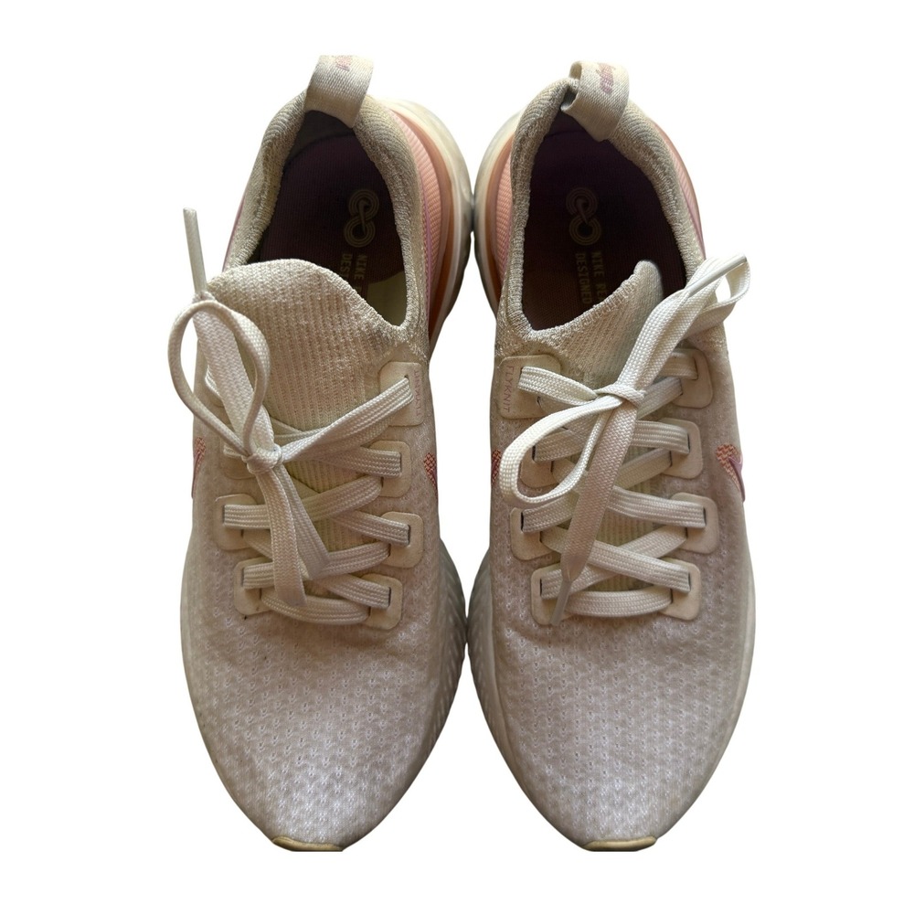 Nike React Infinity Run Flyknit‎ Women Size 8 Sail Pink Running Shoes Sneakers
